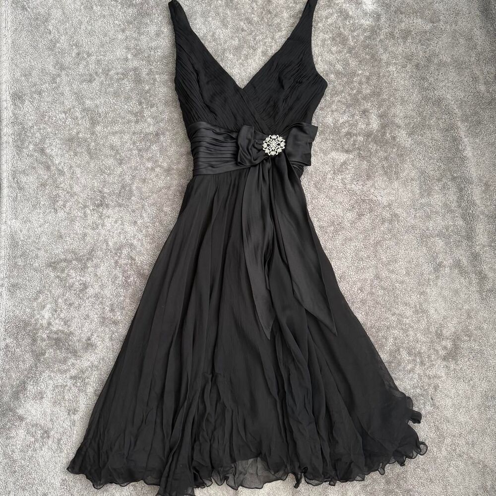 Adrianna Papell black silk dress